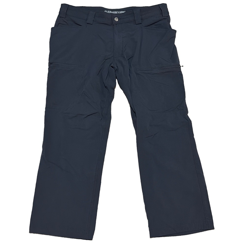 Duluth Trading Flexpedition Pants Mens 38x30(28) Relaxed Black Cargo Stretch